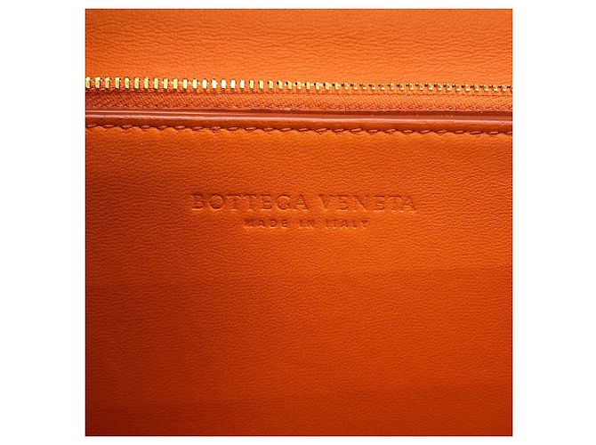 Borsa a tracolla in pelle classica Bottega Veneta Arancione - vista 17