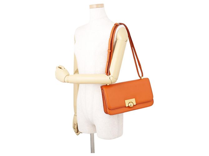 Borsa a tracolla in pelle classica Bottega Veneta Arancione - vista 4