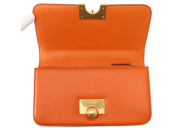 Borsa a tracolla in pelle classica Bottega Veneta Arancione - vista 6