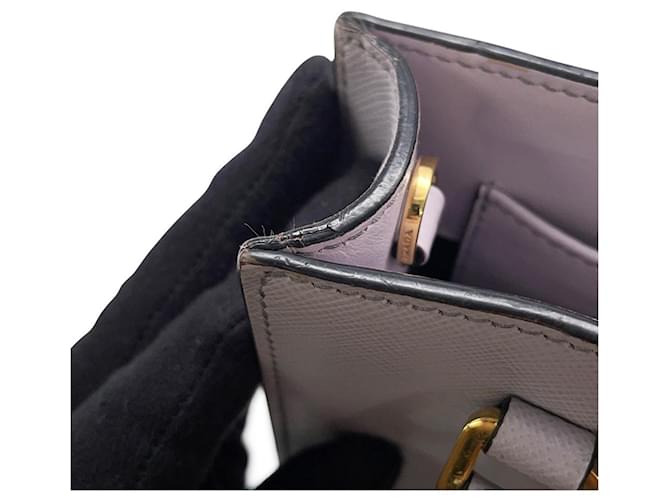 Prada Mini Triangle Lederhandtasche Lila - Ansicht 11
