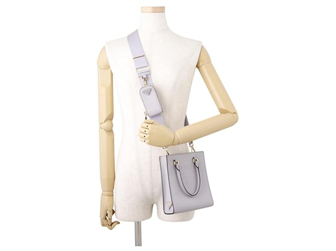 Prada Mini Triangle Lederhandtasche Lila - Ansicht 4