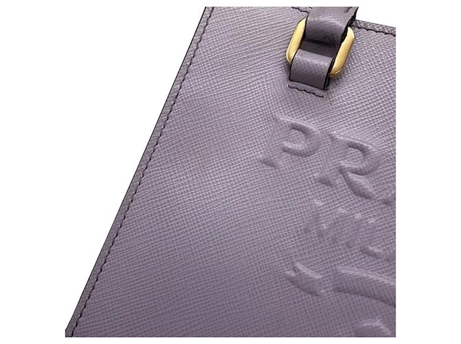 Prada Mini Triangle Lederhandtasche Lila - Ansicht 7