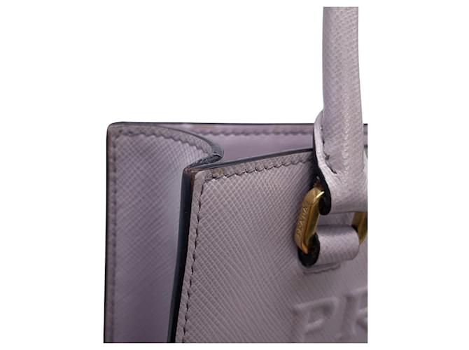 Prada Mini Triangle Lederhandtasche Lila - Ansicht 8