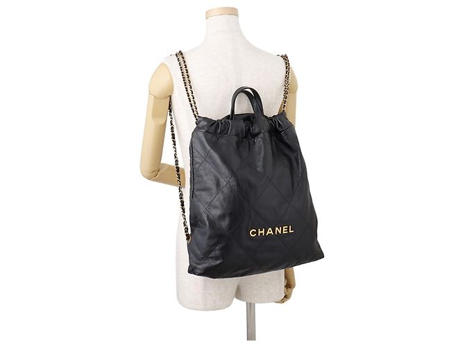 Chanel Black Leather Backpack - view 4