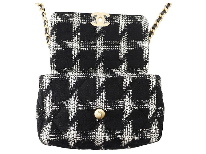 Timeless Borsa a Spalla con Catena Chanel CHANEL19 Nero Bianco - vista 5