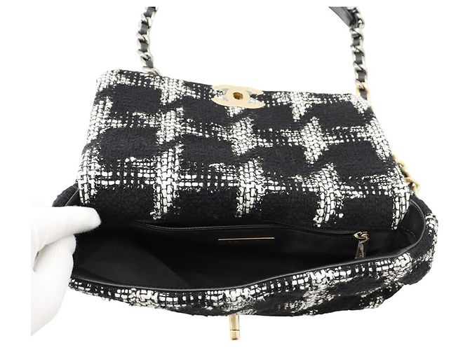 Timeless Borsa a Spalla con Catena Chanel CHANEL19 Nero Bianco - vista 6