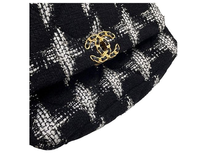 Timeless Borsa a Spalla con Catena Chanel CHANEL19 Nero Bianco - vista 9