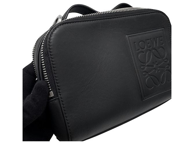 Mini sac à bandoulière en cuir noir Loewe - vue 7