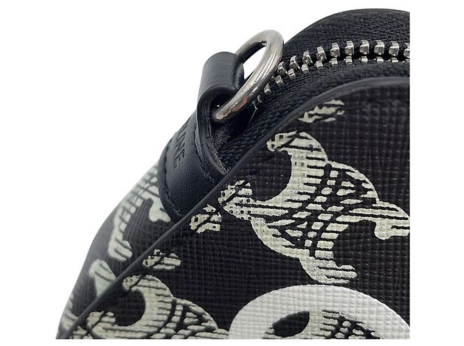 Céline Borsa a tracolla orizzontale in pelle Celine Triomphe Nero - vista 11