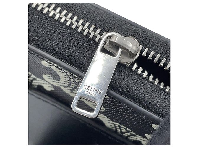 Céline Borsa a tracolla orizzontale in pelle Celine Triomphe Nero - vista 12