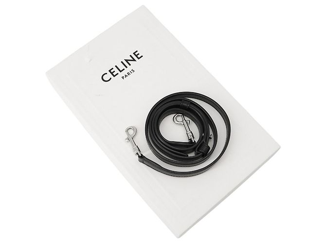 Céline Borsa a tracolla orizzontale in pelle Celine Triomphe Nero - vista 17