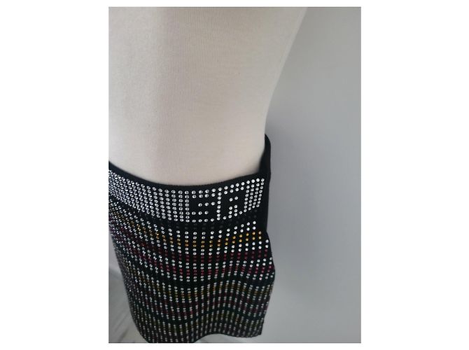 Sonia Rykiel Falda corta adornada con strass Negro Multicolor - vista 4