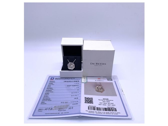 Collana De Beers Light in Motion in Platino e Diamanti Argento - vista 3