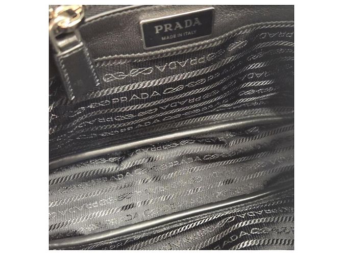 Borsa a tracolla in pelle Vitello Prada Nero - vista 11