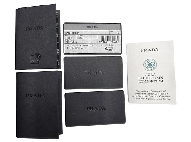 Borsa a tracolla in pelle Vitello Prada Nero - vista 12