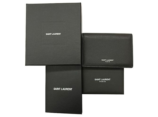 Tarjetero de cuero negro Saint Laurent - vista 13