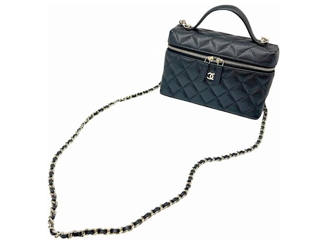 Vanity Beauty Case Chanel Matelassé Chain Nero - vista 3