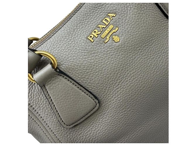Borsa a mano in pelle Vitello Phoenix PRADA Grigio - vista 10