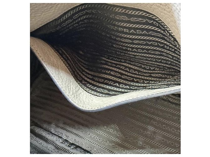 Borsa a mano in pelle Vitello Phoenix PRADA Grigio - vista 16