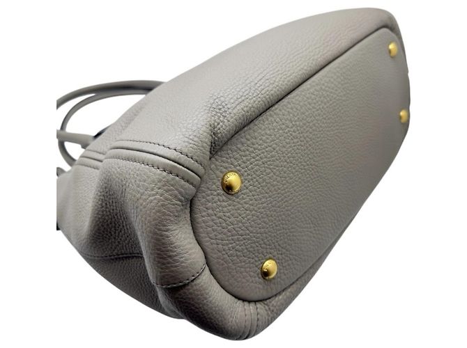 Borsa a mano in pelle Vitello Phoenix PRADA Grigio - vista 5