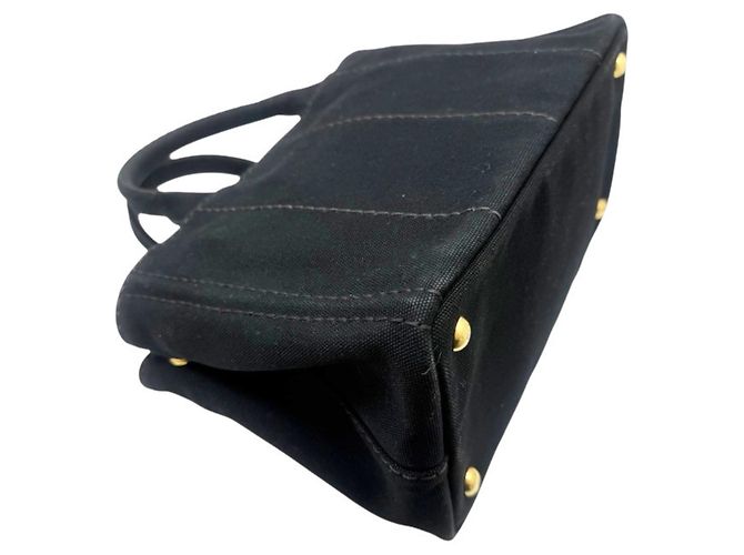 Borsa a mano e borsa a tracolla in tela Canapa nera Prada Nero - vista 7