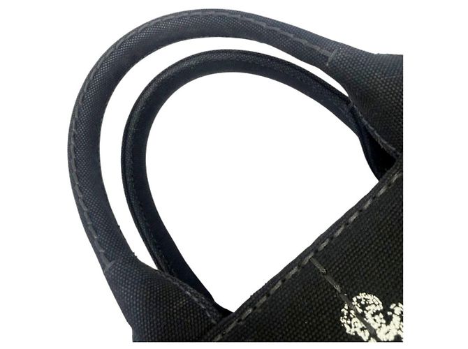 Borsa a mano e borsa a tracolla in tela Canapa nera Prada Nero - vista 9