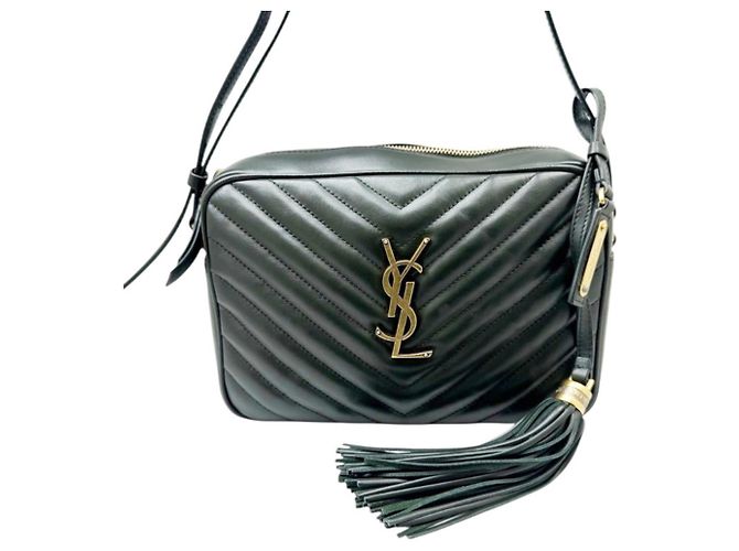Bolsa de ombro Lou Camera em couro acolchoado Saint Laurent Verde - vista 2