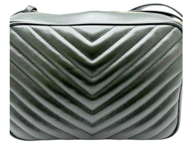 Bolsa de ombro Lou Camera em couro acolchoado Saint Laurent Verde - vista 3