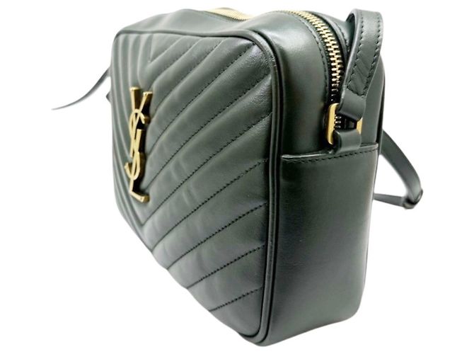 Bolsa de ombro Lou Camera em couro acolchoado Saint Laurent Verde - vista 4