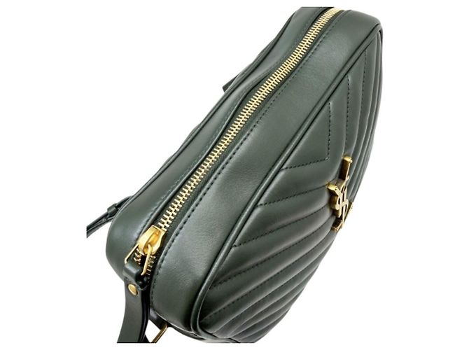 Bolsa de ombro Lou Camera em couro acolchoado Saint Laurent Verde - vista 6