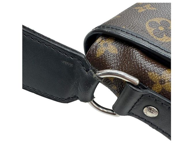 Borsa a Spalla Louis Vuitton Monogram Macassar Bass PM Marrone Nero - vista 12