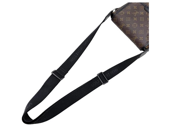 Borsa a Spalla Louis Vuitton Monogram Macassar Bass PM Marrone Nero - vista 13