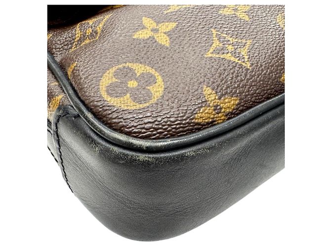 Borsa a Spalla Louis Vuitton Monogram Macassar Bass PM Marrone Nero - vista 6