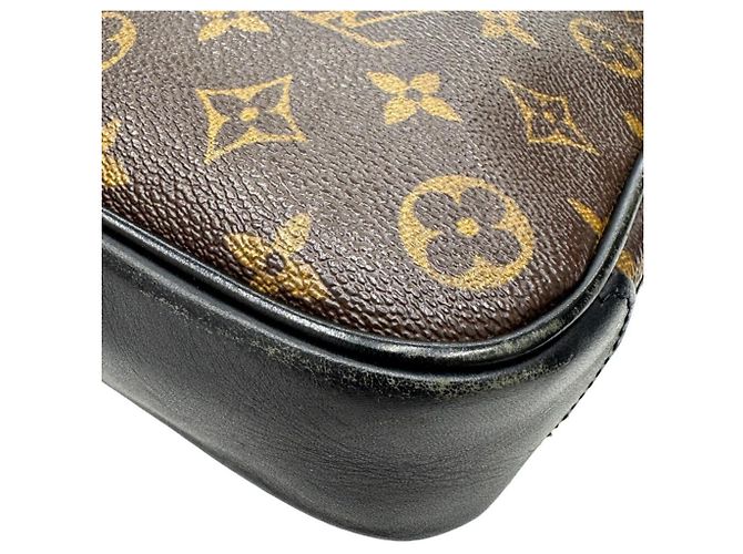 Borsa a Spalla Louis Vuitton Monogram Macassar Bass PM Marrone Nero - vista 8