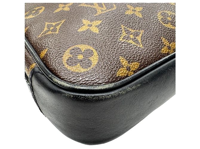 Borsa a Spalla Louis Vuitton Monogram Macassar Bass PM Marrone Nero - vista 9