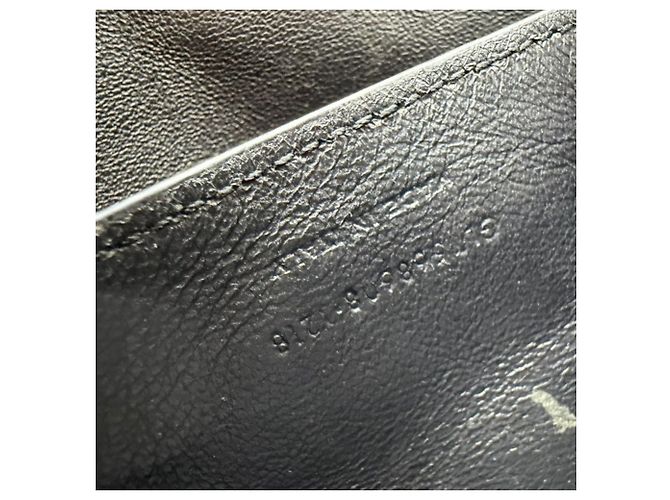 Borsa a tracolla Saint Laurent Monogram All-Over in scamosciato nero - vista 13