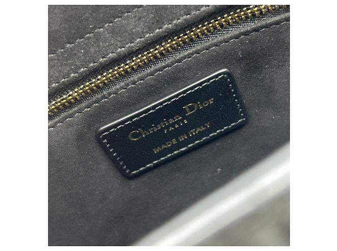 Borsa a tracolla Christian Dior Lady Cannage in agnello Nero - vista 13