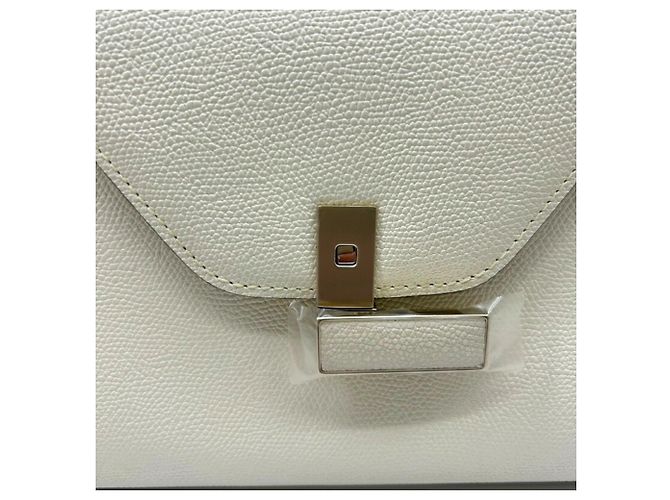 Borsa Valextra Mini Iside in pelle off-white Bianco sporco - vista 10