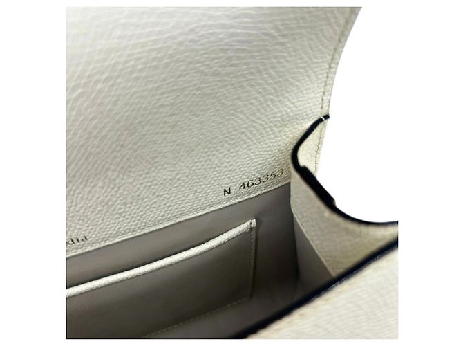 Borsa Valextra Mini Iside in pelle off-white Bianco sporco - vista 11