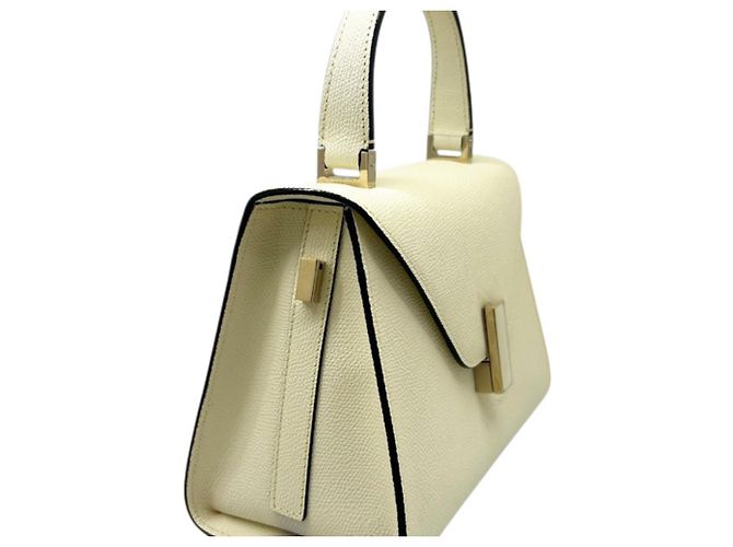 Borsa Valextra Mini Iside in pelle off-white Bianco sporco - vista 5