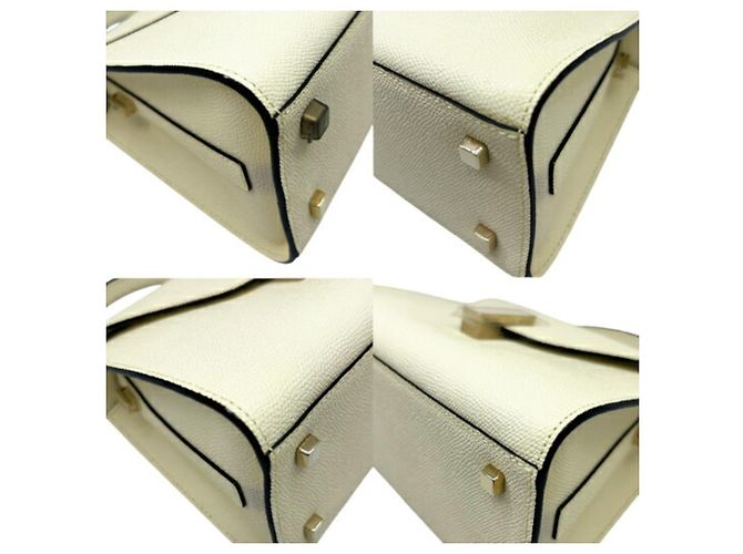 Borsa Valextra Mini Iside in pelle off-white Bianco sporco - vista 6