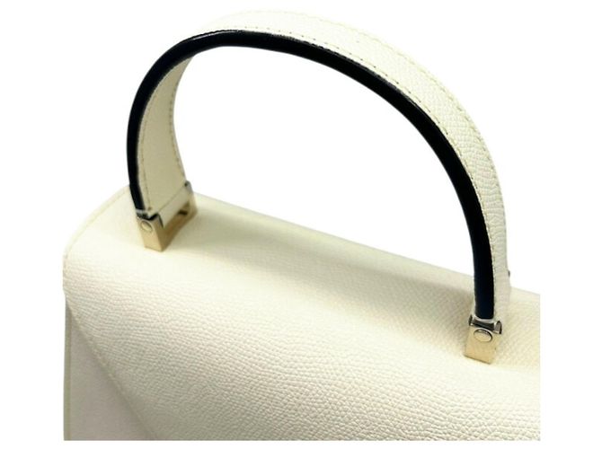 Borsa Valextra Mini Iside in pelle off-white Bianco sporco - vista 7