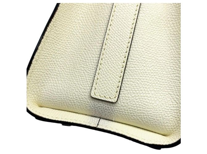 Borsa Valextra Mini Iside in pelle off-white Bianco sporco - vista 8