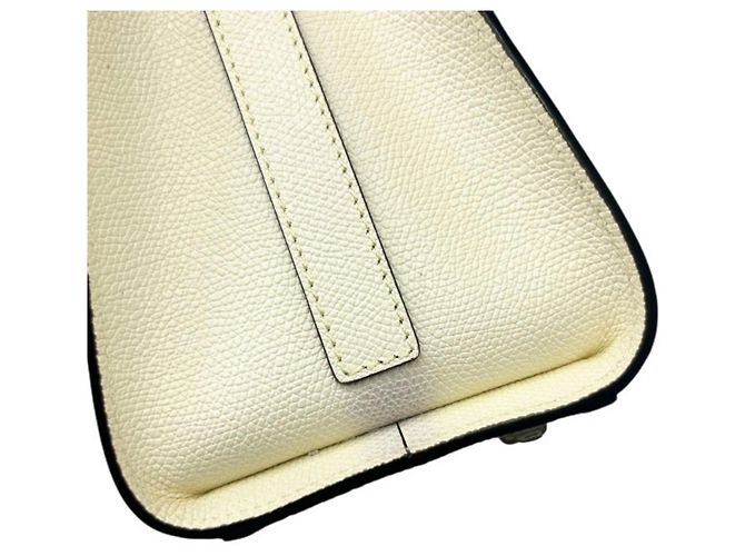 Borsa Valextra Mini Iside in pelle off-white Bianco sporco - vista 9