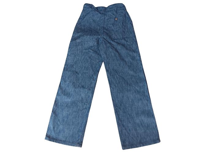 Autre Marque Façon Jacmin Pantalones Anchos de Denim Japonés Azul - vista 3