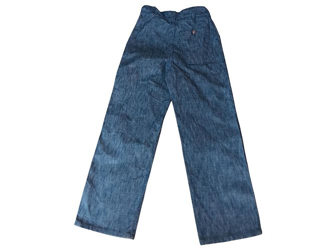 Autre Marque Façon Jacmin Pantalones Anchos de Denim Japonés Azul - vista 5