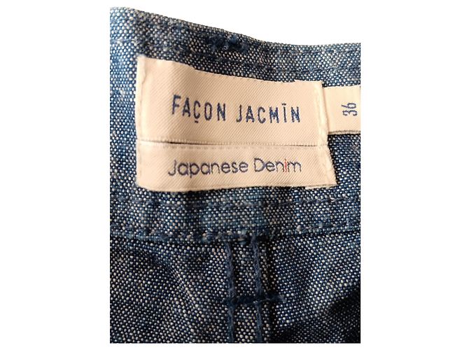 Autre Marque Façon Jacmin Pantalones Anchos de Denim Japonés Azul - vista 6