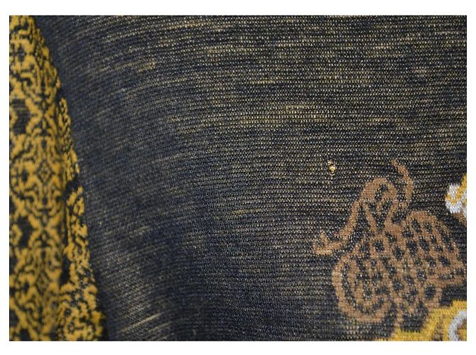 Alberta Ferretti Jeansphilosophy gemustertes Mini-Kleid aus Wolle Schwarz Golden - Ansicht 2