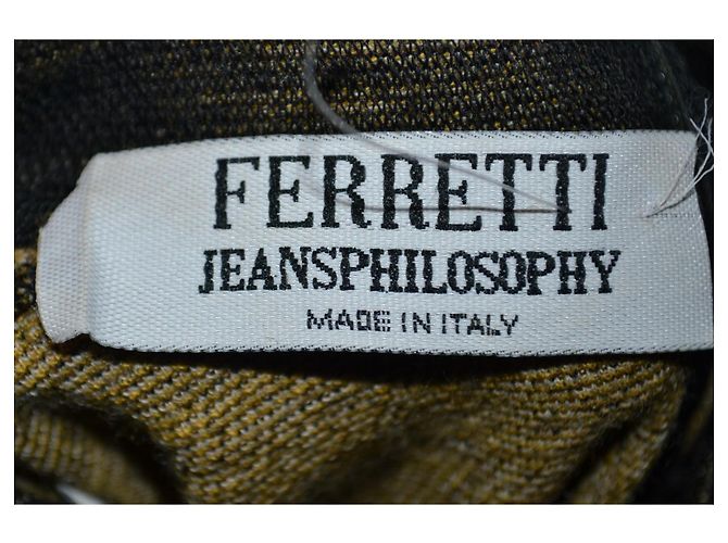 Alberta Ferretti Jeansphilosophy gemustertes Mini-Kleid aus Wolle Schwarz Golden - Ansicht 5