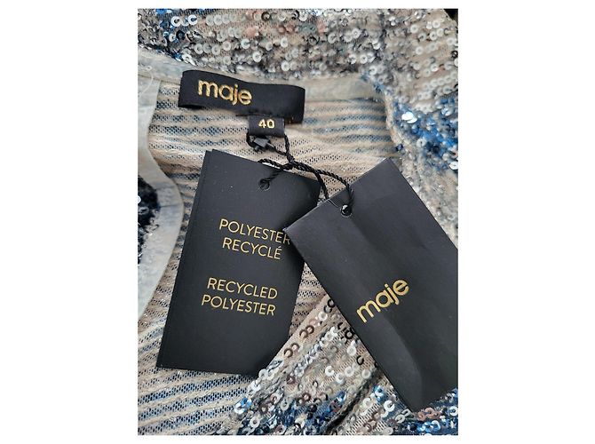 Abito Maje con paillettes blu e argento - vista 3